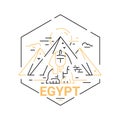 Egypt - modern vector line travel illustration