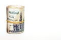 Egypt money roll pounds isolated on white background, 200 LE two hundred Egyptian pounds cash money bills rolled up Royalty Free Stock Photo