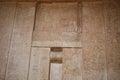 Egypt, a museum complex in Saqqara. Hieroglyphs carved on the wall of the tomb.