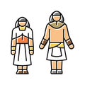 egypt national clothes color icon vector illustration