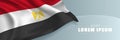 Egypt national day vector banner, greeting card. Egyptian wavy flag