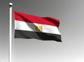 Egypt national flag waving on gray background