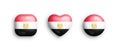 Egypt Official National Flag 3D Vector Glossy Icons Isolated On White Background Royalty Free Stock Photo
