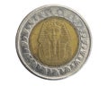 Egypt one pound coin on white isolated background Royalty Free Stock Photo