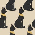 Ancient Egyptian themed pattern with cats