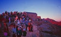 Egypt: Pilgrims and tourists at sunrise on top of Mount Moses