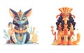 egypt Print cat vector statue for t shirt Royalty Free Stock Photo
