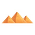 Egypt pyramid icon, cartoon style