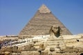 Egypt - pyramid and Sphinx in Giza Royalty Free Stock Photo