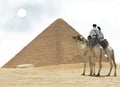 Egypt - pyramid and two cops Royalty Free Stock Photo