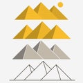 Egypt Pyramids, Giza Landscape. Outline vector