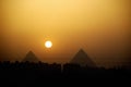 Egypt pyramids sunset Royalty Free Stock Photo
