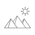 Egypt Pyramids vector icon, Giza Egyptian Landscape. vector Pyramids illustration.