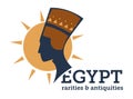 Egypt rarities and antiquity, niferititi bust and sun Royalty Free Stock Photo