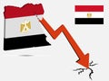 Egypt republic economic crisis concept Vector illustration