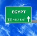 EGYPT road sign against clear blue sky Royalty Free Stock Photo