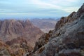 Egypt, rocky wilderness of Sinai mountains Royalty Free Stock Photo