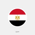 Egypt round flag icon with shadow Royalty Free Stock Photo