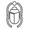 Egypt scarab beetle icon, outline style