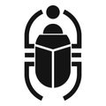 Egypt scarab beetle icon, simple style