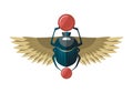 Egypt scarab with gold wings