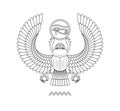 Egypt scarab pattern on white background. Sacred symbol.