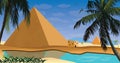 Egypt scene with pyramid