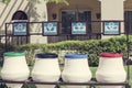 Egypt, Sharm el-Sheik, 06.01.2021, four garbage tank for sorting garbage in hotel.