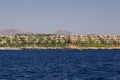 Egypt Sharm el Sheikh - July 23, 2021. Panorama from the sea. View of the city Royalty Free Stock Photo