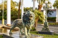 Egypt, Sharm El Sheikh, Soho Square, August 30, 2021, entertainment tourist area with animal sculptures for photographs.