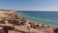 Egypt, Sharm El Sheikh - 02-10-2020: View of the Red Sea from the cliffs of Farsha beach in Sharm el Sheikh in Egypt