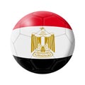 Egypt soccer ball football 3d illustration isolated on white with clipping path