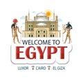 Egypt sticker advertising lettering palace and gods