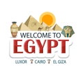 Egypt sticker welcome advertising lettering print