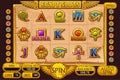 EGYPT style Casino slot machine game. Complete Interface Slot Machine and buttons on separate layers