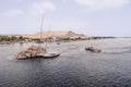 Egypt Summer Travel Riverside Tranquility: Small Boats by Luxor's Nile Banks