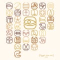 Egypt symbol icon set with a lot of symbols