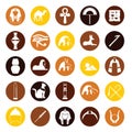 Egypt symbols simple icons set Royalty Free Stock Photo