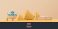 Egypt. Tourism. Travelling illustration. Modern flat design. Egypt travel. Pyramid.