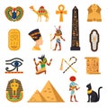 Egypt Touristic Icons Set Royalty Free Stock Photo