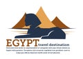 Egypt travel destination, pyramids and sphinx archeology banner