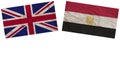 Egypt and United Kingdom Flags Together Paper Texture Illustration
