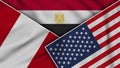 Egypt United States of America Peru Flags Together Fabric Texture Illustration