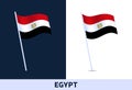 Egypt vector flag. Waving national flag of Italy isolated on white and dark background. Official colors and proportion of flag. Royalty Free Stock Photo