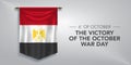 Egypt the victory of the October war day greeting card, banner, vector illustration