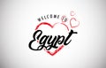 Egypt welcome to message with beautiful red hearts