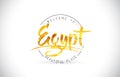 Egypt Welcome To Word Text with Handwritten Font and Golden Text