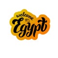Egypt welcome typography logo sticker. Modern lettering text for postcard, banner, website. Print design for souvenir, magnet