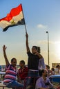 Egyptian Activist with Egyptian Flag Royalty Free Stock Photo