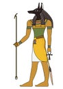 Egyptian ancient symbol, isolated figure of ancient egypt deities Royalty Free Stock Photo